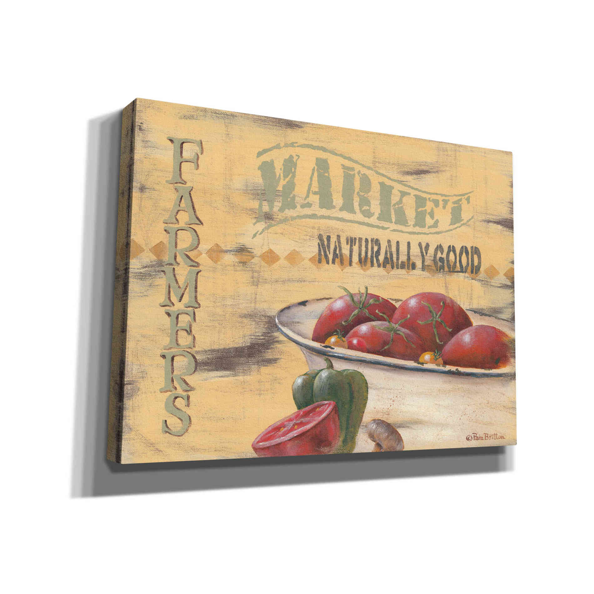 'Farmer's Market, Naturally Good' by Pam Britton, Canvas Wall Art