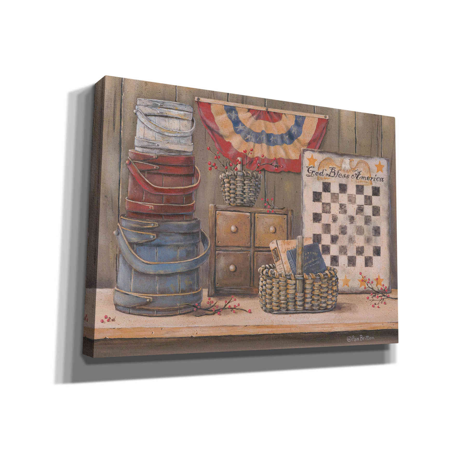 'God Bless America' by Pam Britton, Canvas Wall Art