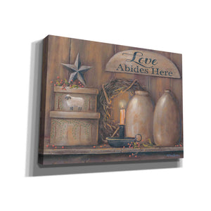 'Love Abides Here Shelf' by Pam Britton, Canvas Wall Art