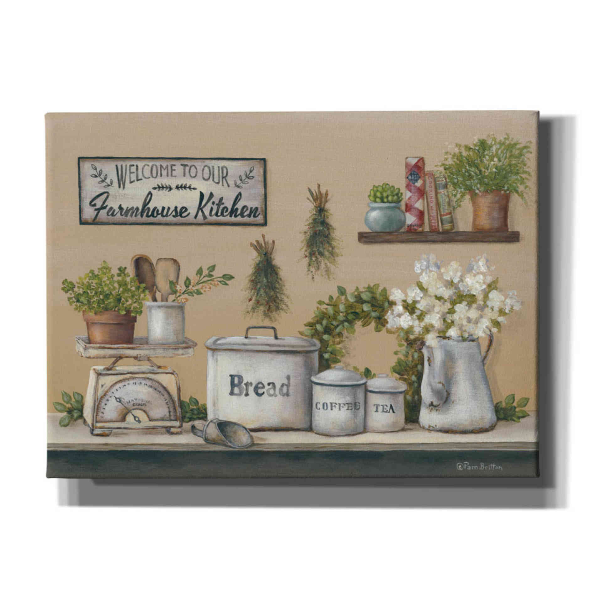 'Garden Farmhouse Kitchen' by Pam Britton, Canvas Wall Art