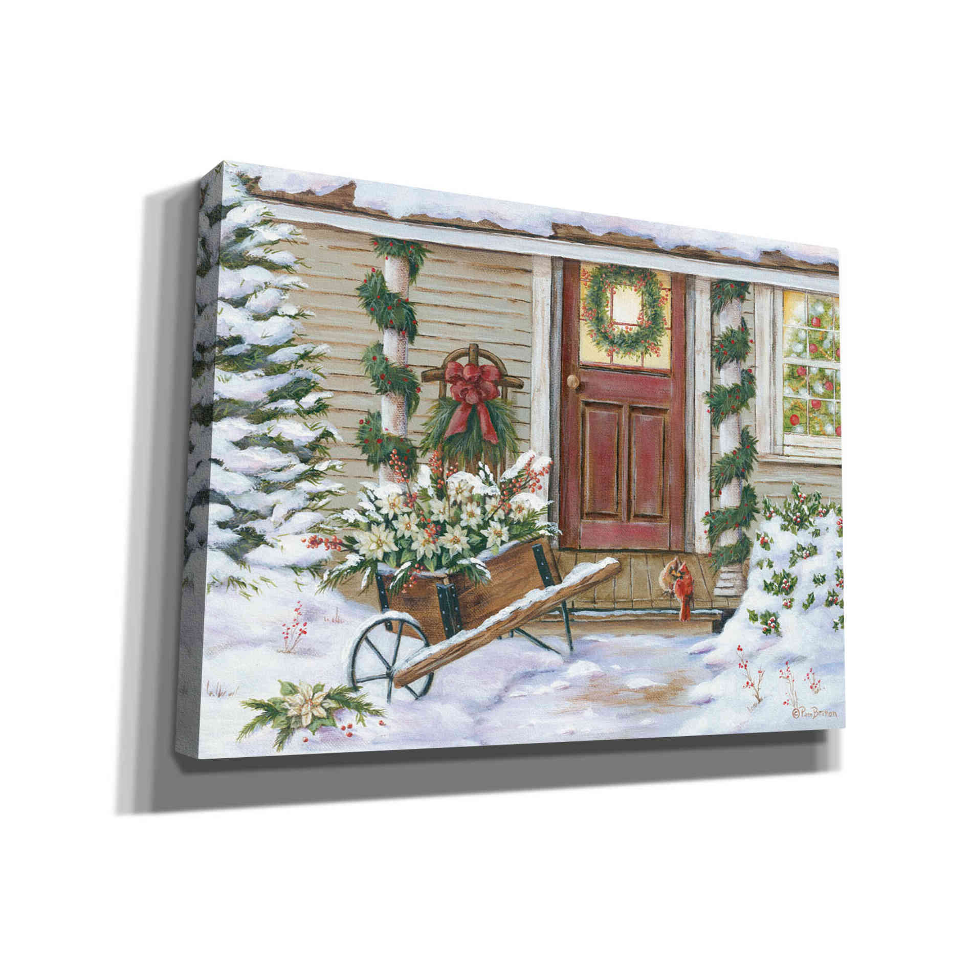 'Holiday Porch' by Pam Britton, Canvas Wall Art