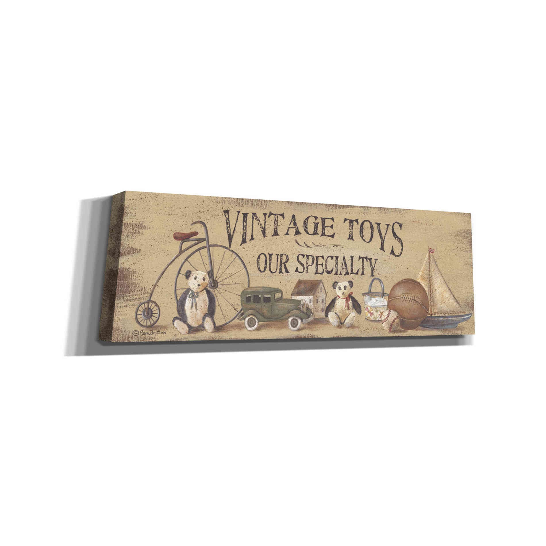 'Antique Toys' by Pam Britton, Canvas Wall Art