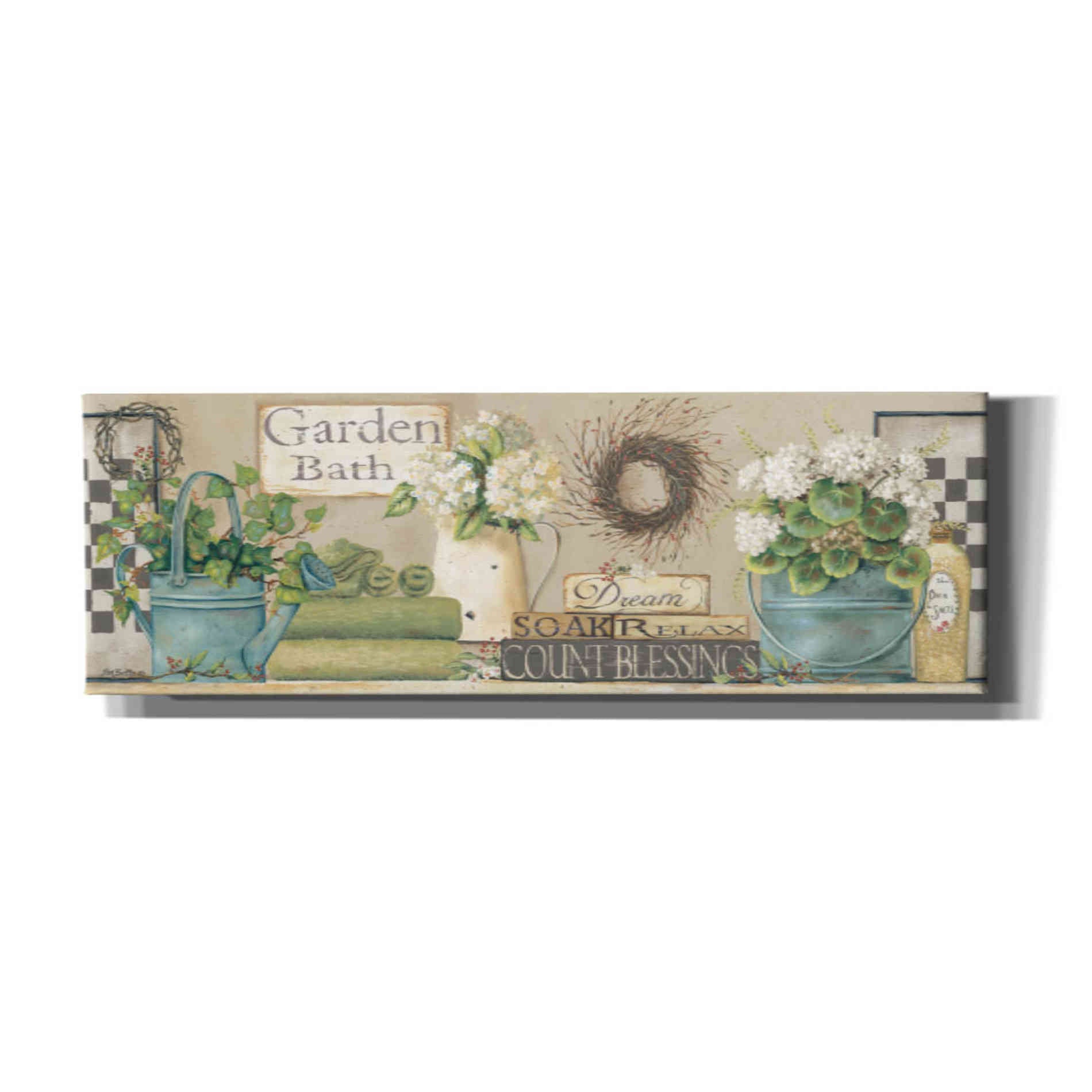 'Garden Bath, Dream-Soak-Relax' by Pam Britton, Canvas Wall Art