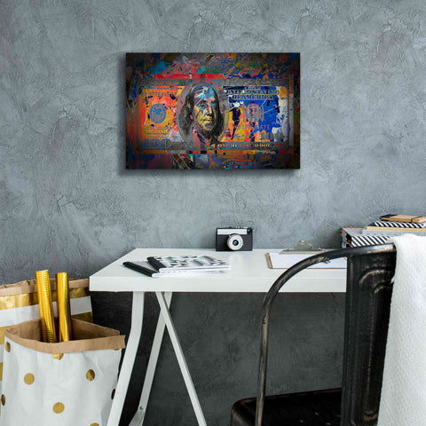 Image of 'Benjamin's Hundreds ' by Epic Portfolio Giclee Canvas Wall Art,18x12