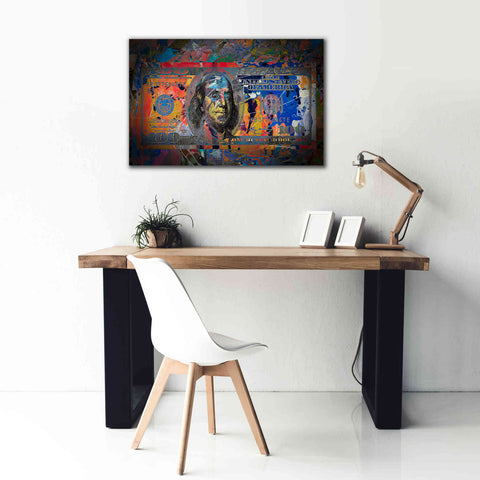 Image of 'Benjamin's Hundreds ' by Epic Portfolio Giclee Canvas Wall Art,40x26