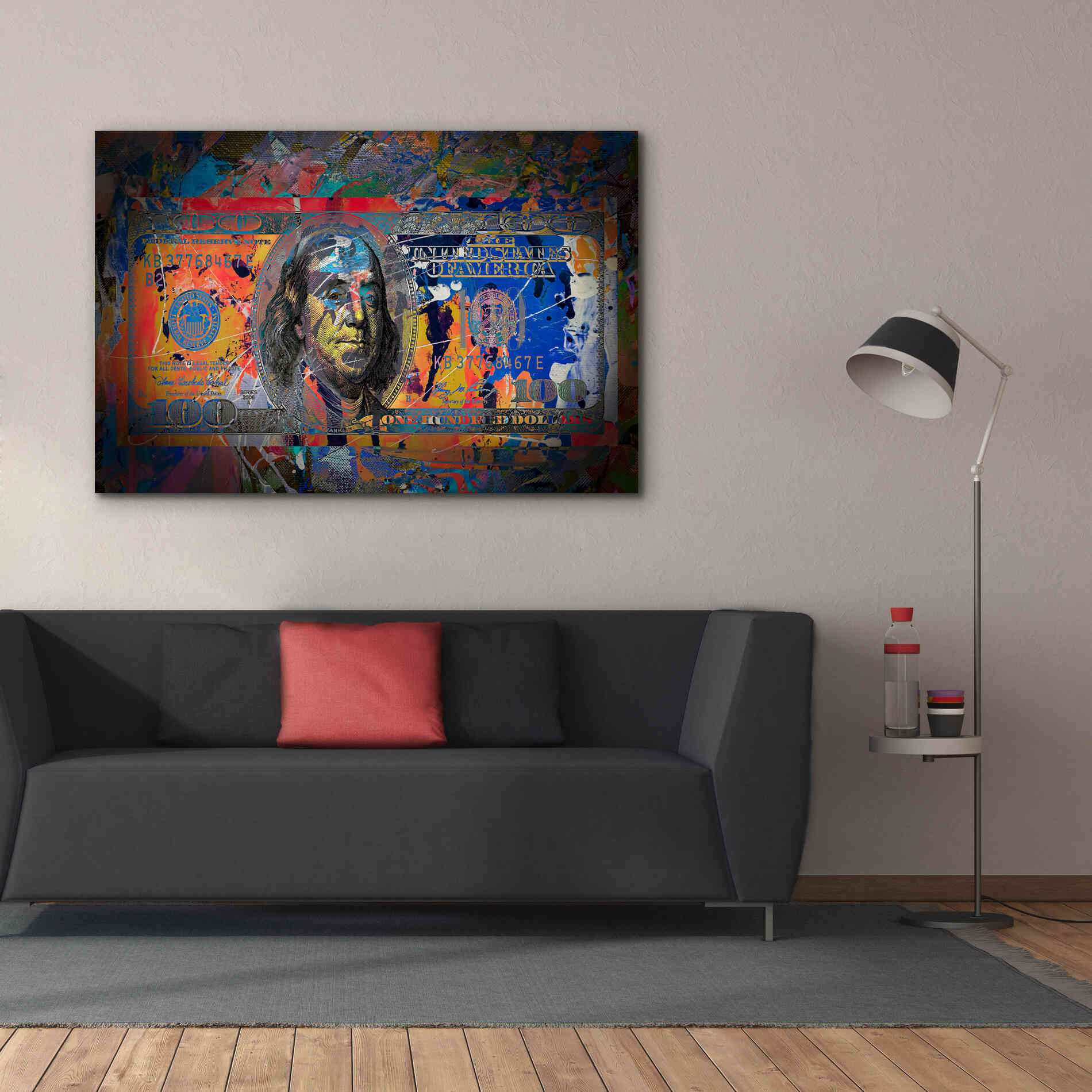 'Benjamin's Hundreds ' by Epic Portfolio Giclee Canvas Wall Art,60x40