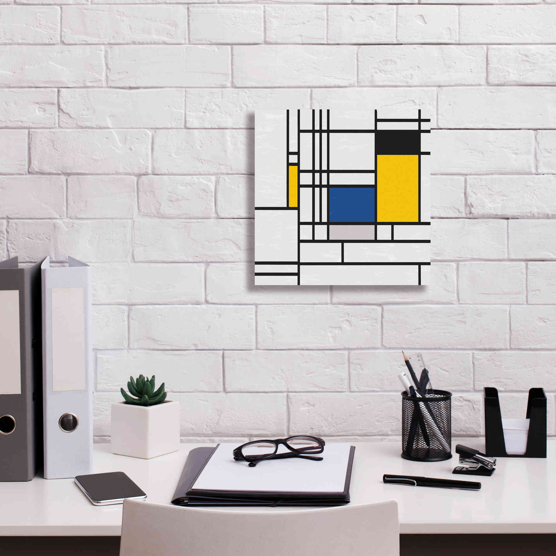 'Mondrian NFT3' by Epic Portfolio, Giclee Canvas Wall Art,12x12