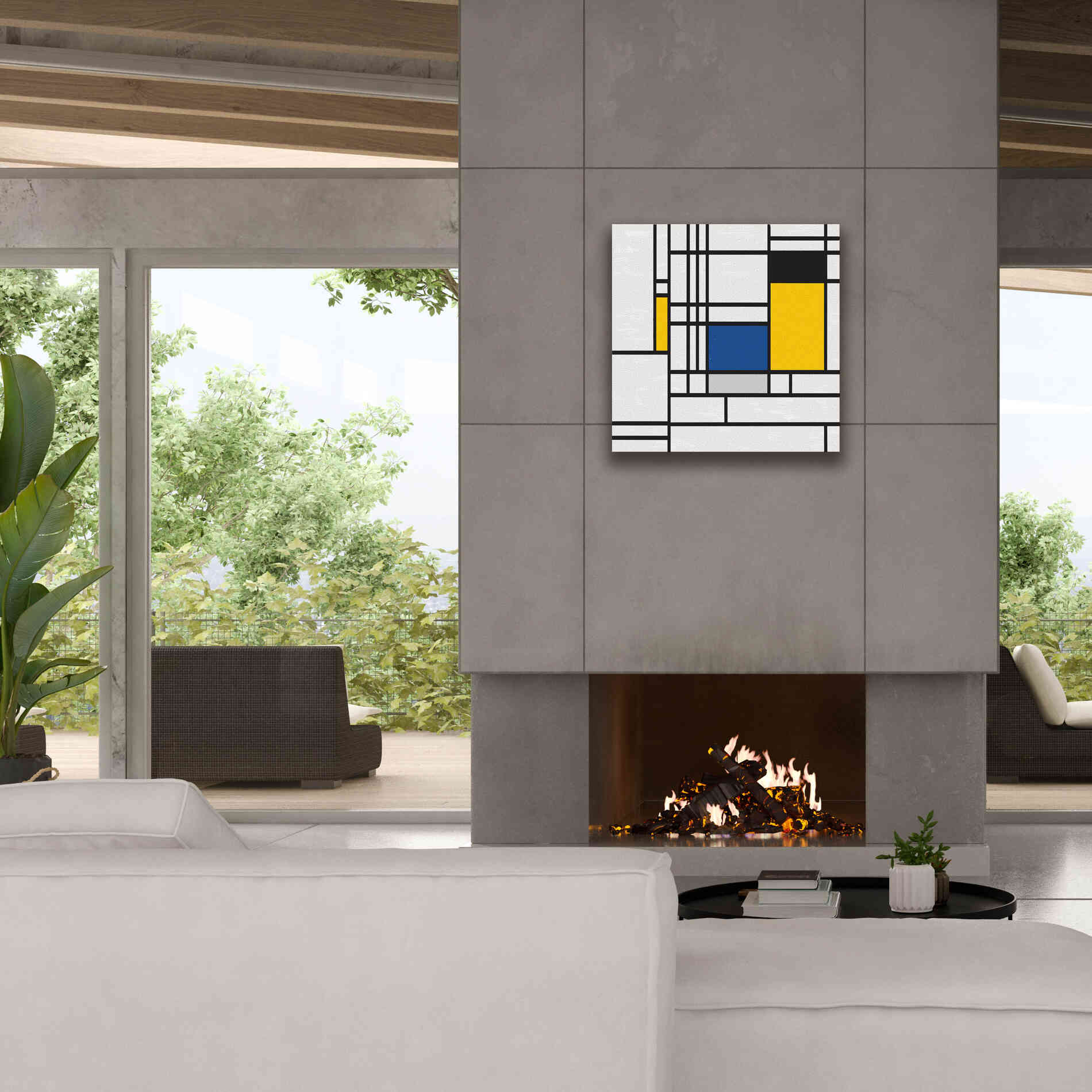 'Mondrian NFT3' by Epic Portfolio, Giclee Canvas Wall Art,26x26