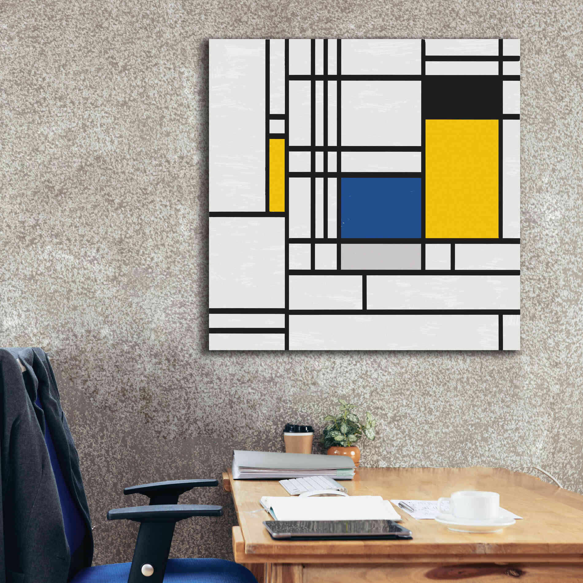 'Mondrian NFT3' by Epic Portfolio, Giclee Canvas Wall Art,37x37