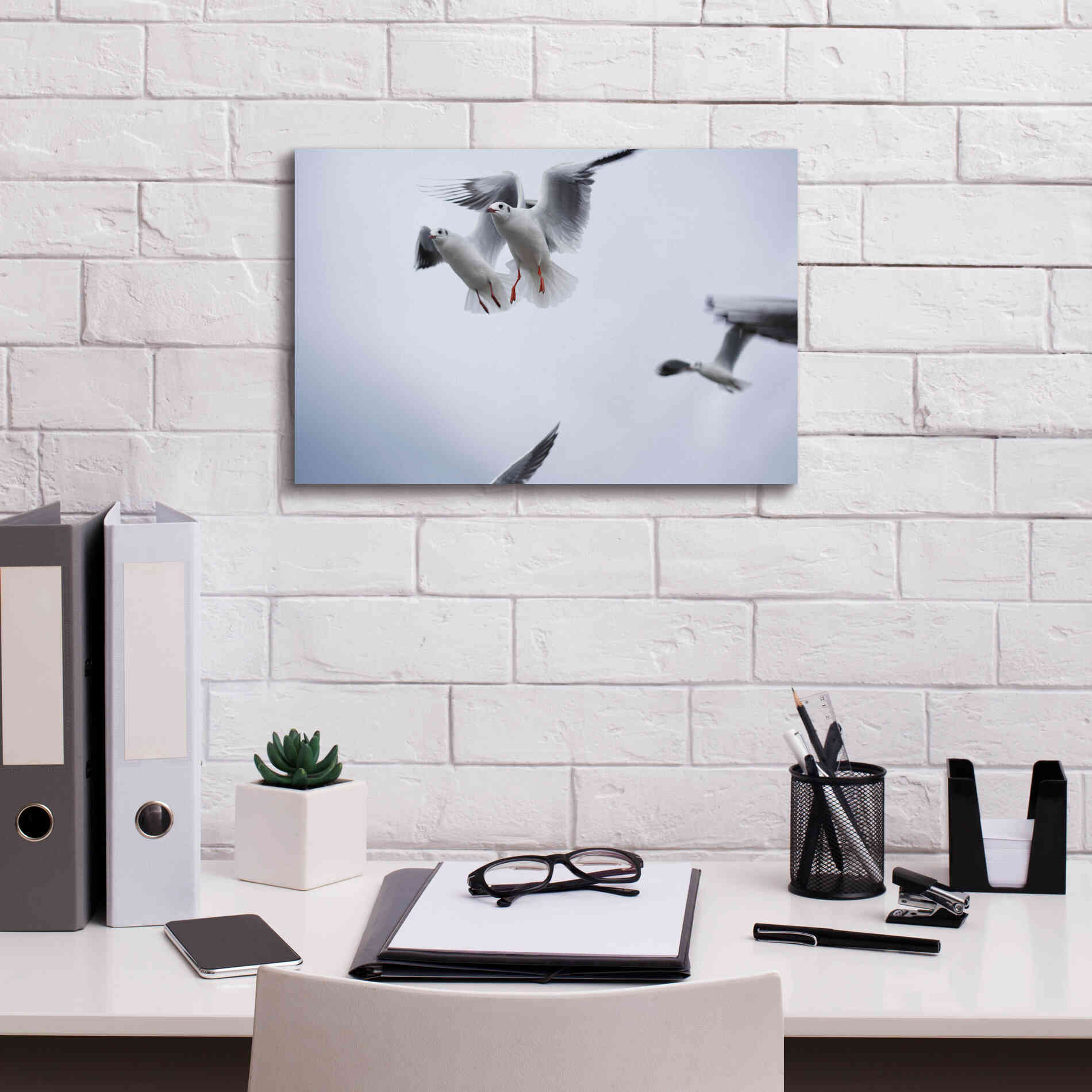 'Bird Hug' by Epic Portfolio, Giclee Canvas Wall Art,18x12