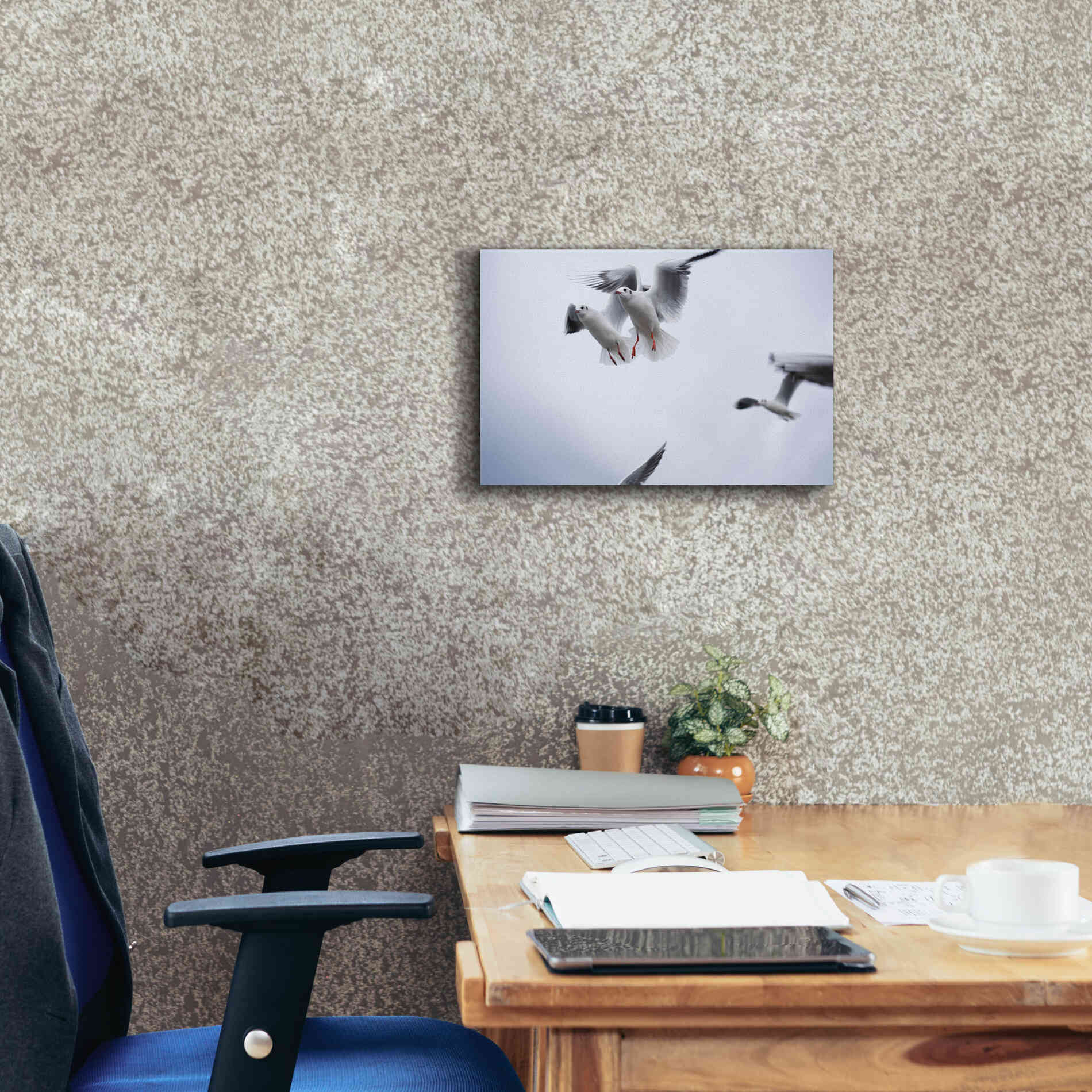 'Bird Hug' by Epic Portfolio, Giclee Canvas Wall Art,18x12