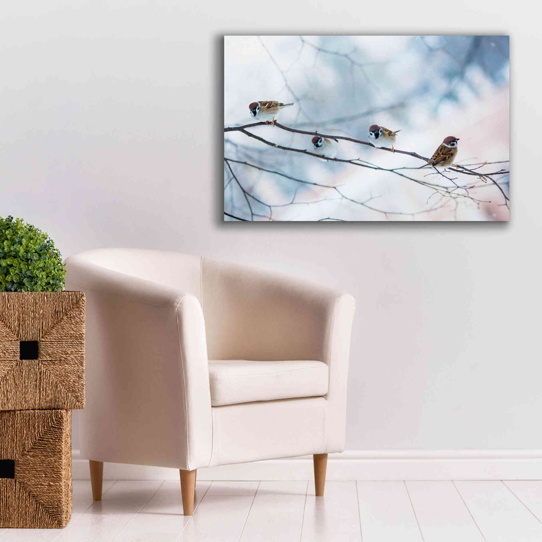 'Bird Feeders Treehouse' by Epic Portfolio, Giclee Canvas Wall Art,40x26