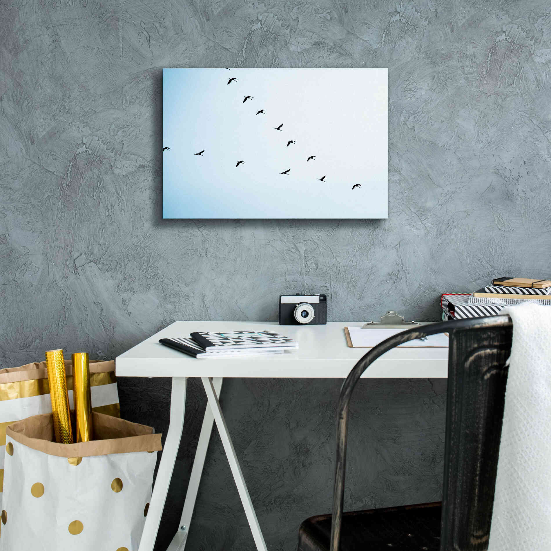 'V Formation' by Epic Portfolio, Giclee Canvas Wall Art,18x12