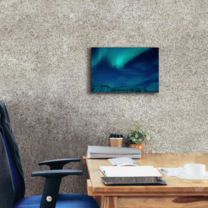'Amazing Northern Lights Blue' by Epic Portfolio, Giclee Canvas Wall Art,18x12