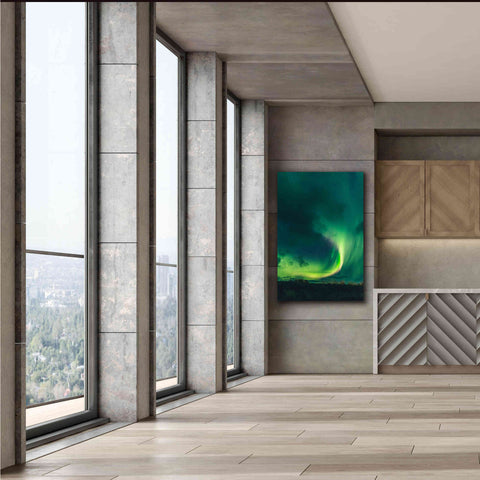 Image of 'Amazing Northern Lights Green' by Epic Portfolio, Giclee Canvas Wall Art,40x60