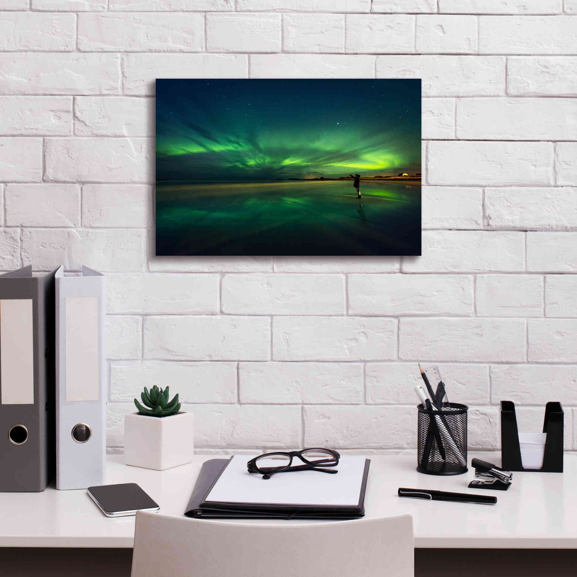 'Amazing View On The Northern Lights' by Epic Portfolio, Giclee Canvas Wall Art,18x12
