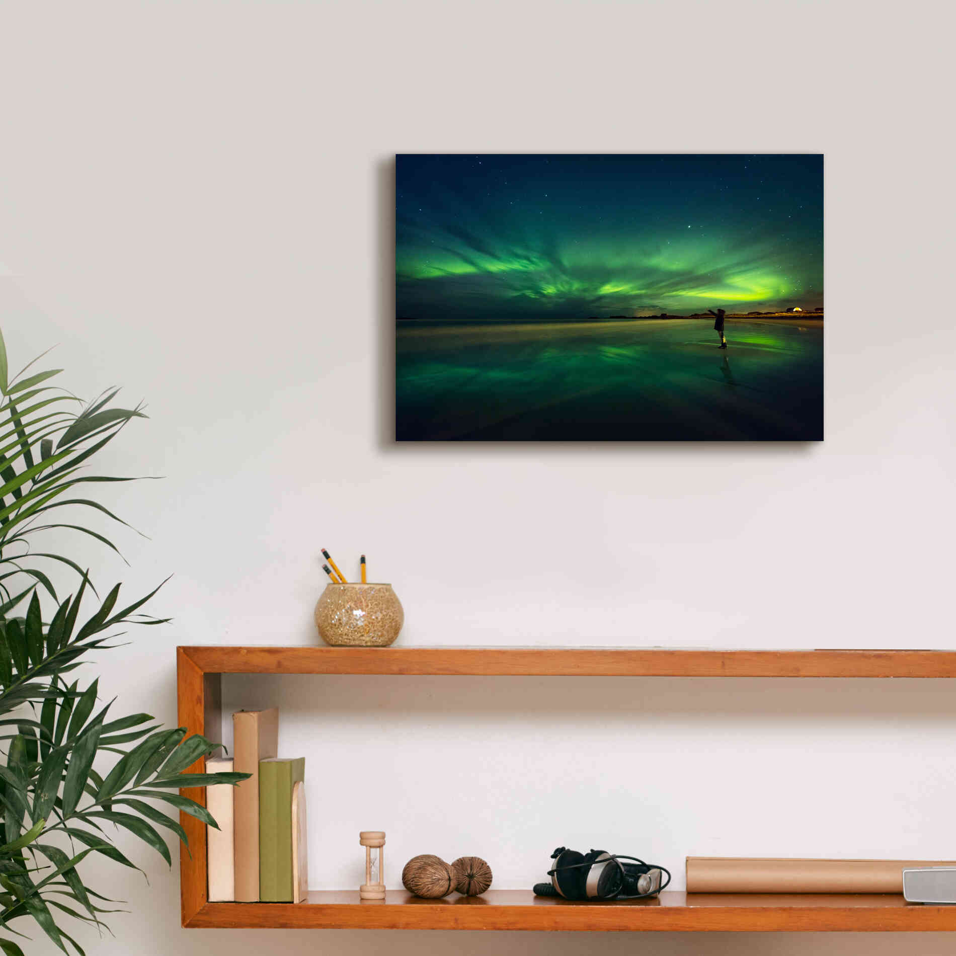 'Amazing View On The Northern Lights' by Epic Portfolio, Giclee Canvas Wall Art,18x12