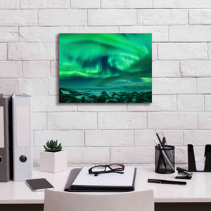 'Aurora Borealis Over Ocean' by Epic Portfolio, Giclee Canvas Wall Art,16x12