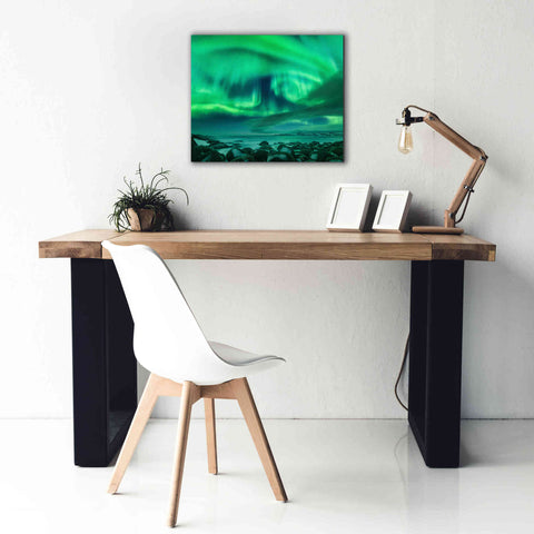 Image of 'Aurora Borealis Over Ocean' by Epic Portfolio, Giclee Canvas Wall Art,24x20