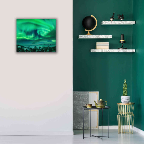 Image of 'Aurora Borealis Over Ocean' by Epic Portfolio, Giclee Canvas Wall Art,24x20