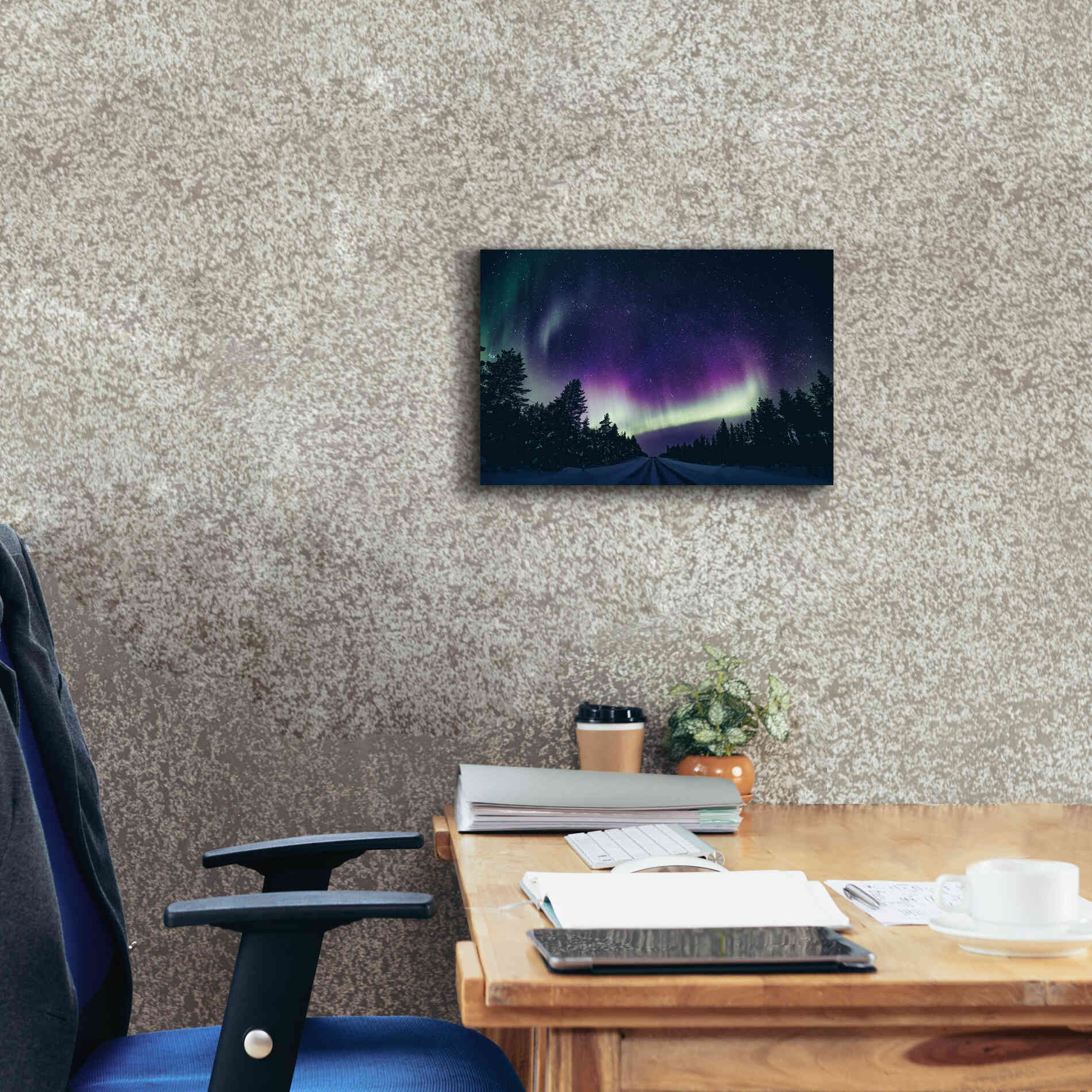 'Colorful Polar Arctic Northern Lights' by Epic Portfolio, Giclee Canvas Wall Art,18x12