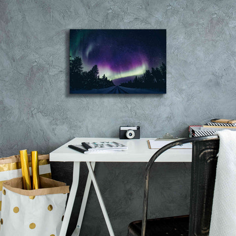 Image of 'Colorful Polar Arctic Northern Lights' by Epic Portfolio, Giclee Canvas Wall Art,18x12