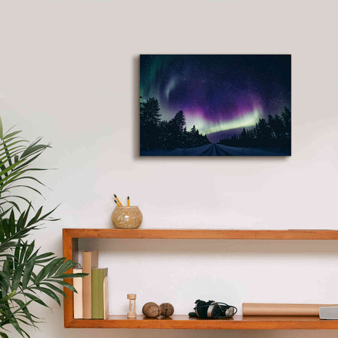 Image of 'Colorful Polar Arctic Northern Lights' by Epic Portfolio, Giclee Canvas Wall Art,18x12