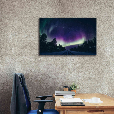 Image of 'Colorful Polar Arctic Northern Lights' by Epic Portfolio, Giclee Canvas Wall Art,40x26