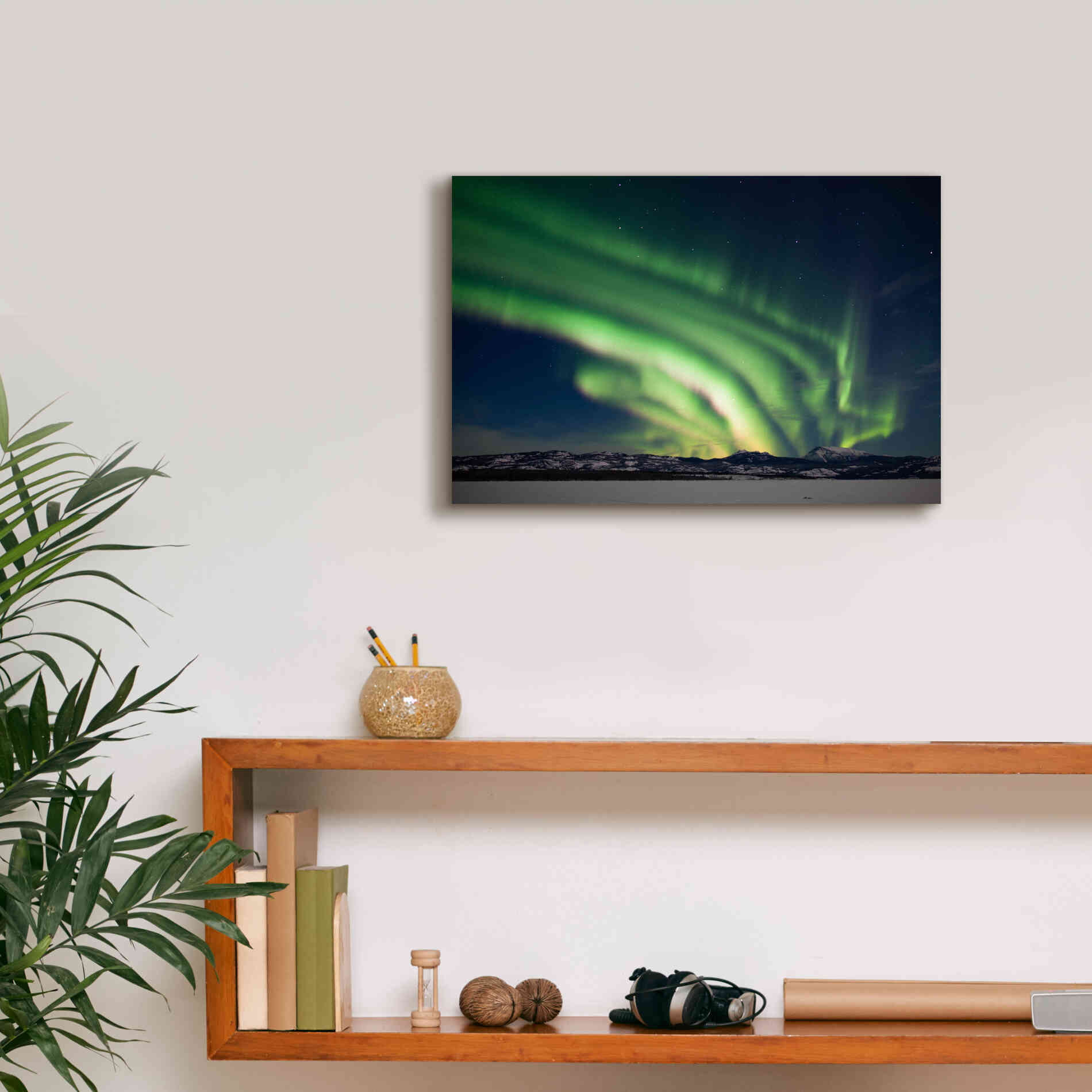 'Dancing Northern Lights' by Epic Portfolio, Giclee Canvas Wall Art,18x12