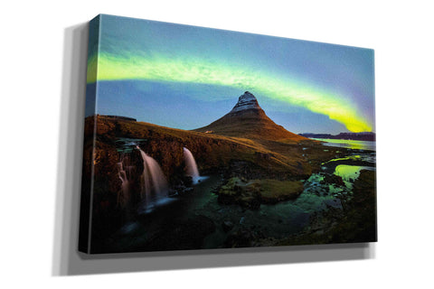 Image of 'Northern Light Aurora Borealis Over Kirkjufell 1' by Epic Portfolio, Giclee Canvas Wall Art