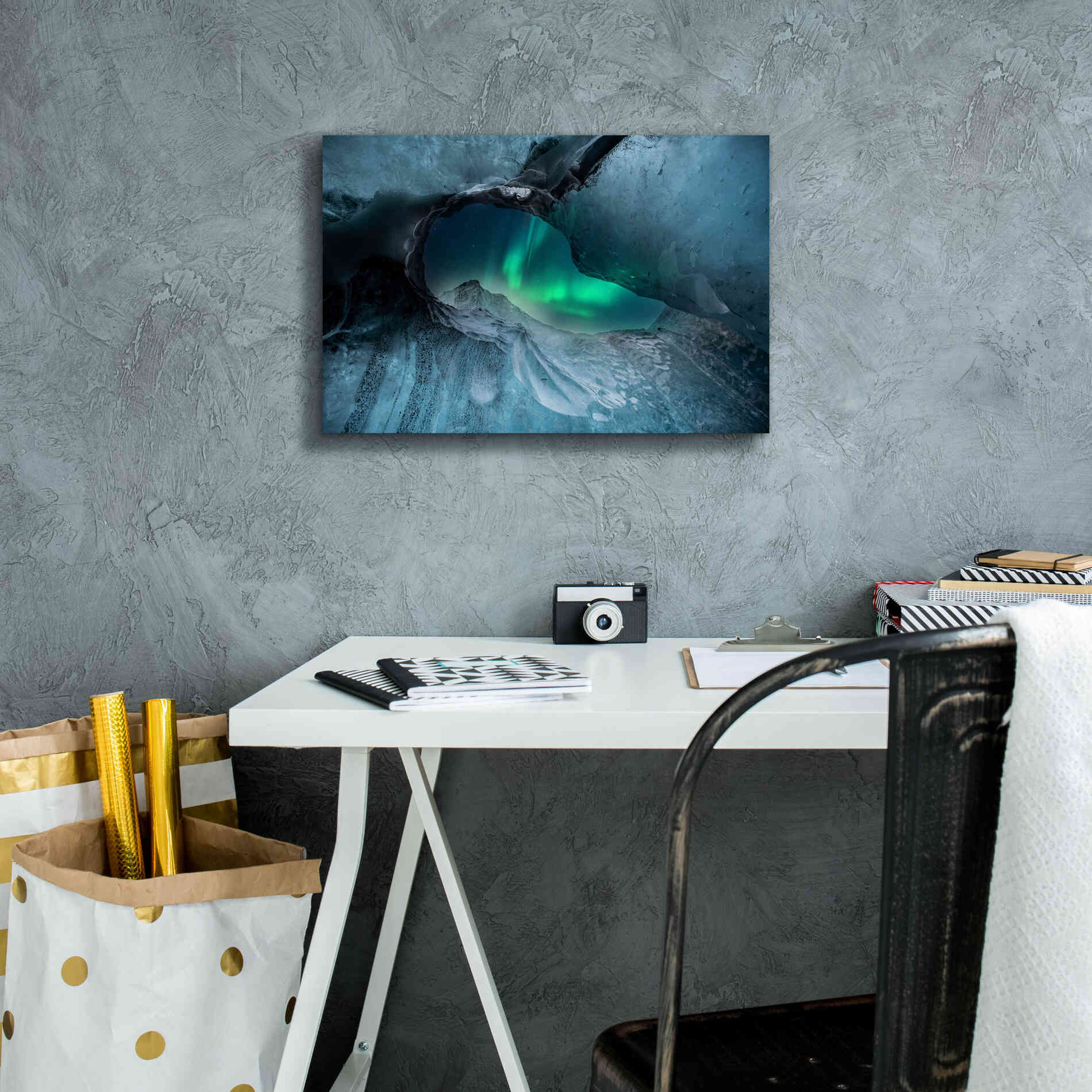 'Northern Lights Aurora Borealis 1' by Epic Portfolio, Giclee Canvas Wall Art,18x12