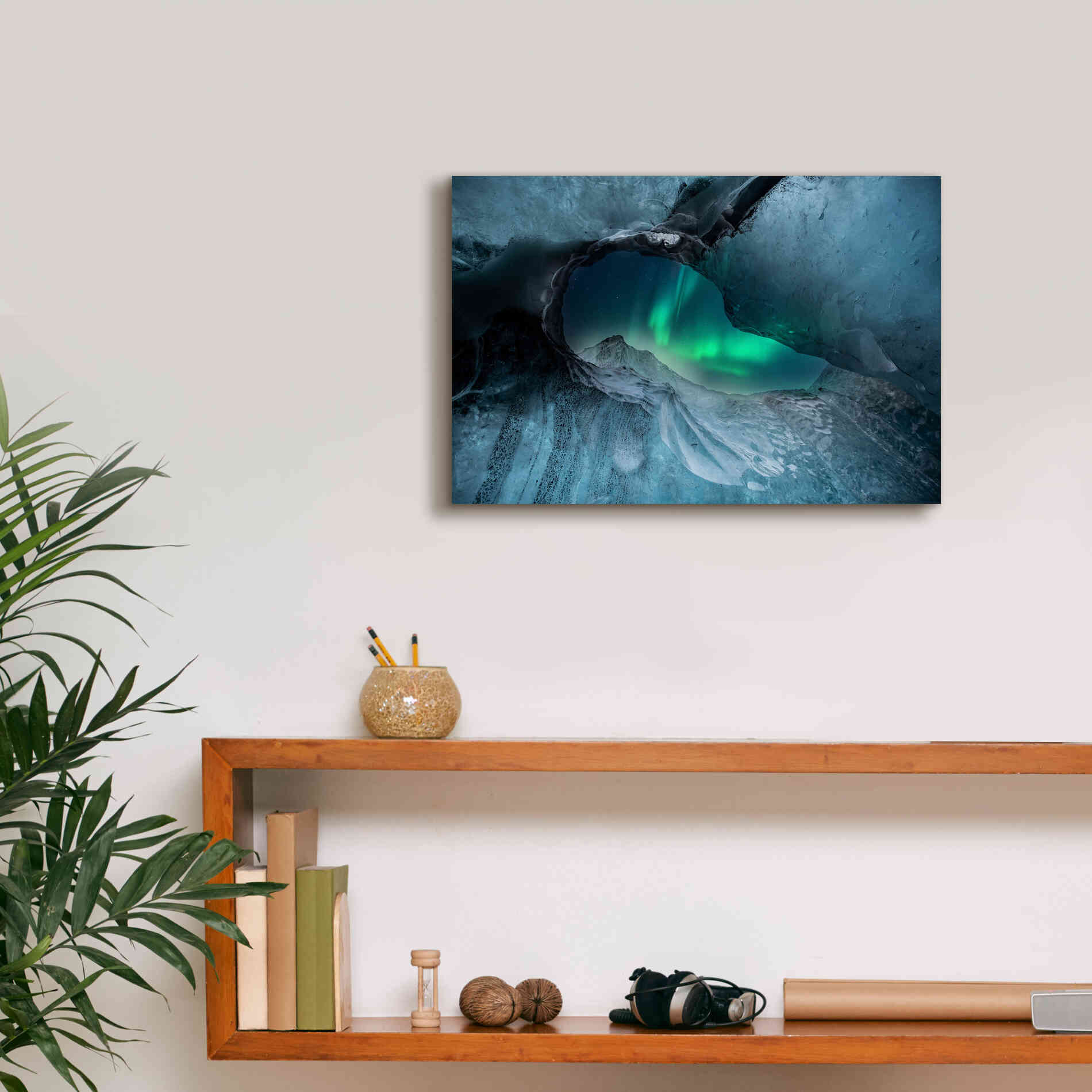'Northern Lights Aurora Borealis 1' by Epic Portfolio, Giclee Canvas Wall Art,18x12