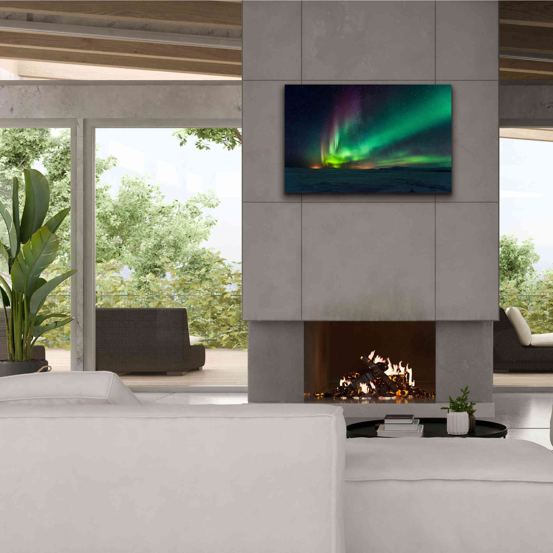 'Northern Lights Aurora Borealis 3' by Epic Portfolio, Giclee Canvas Wall Art,40x26