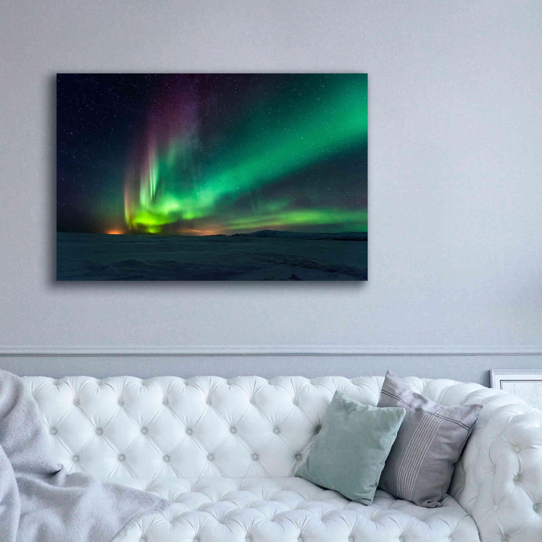 'Northern Lights Aurora Borealis 3' by Epic Portfolio, Giclee Canvas Wall Art,60x40