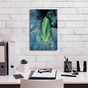 'Northern Lights Aurora Borealis Over Glacier Ice 1' by Epic Portfolio, Giclee Canvas Wall Art,12x18