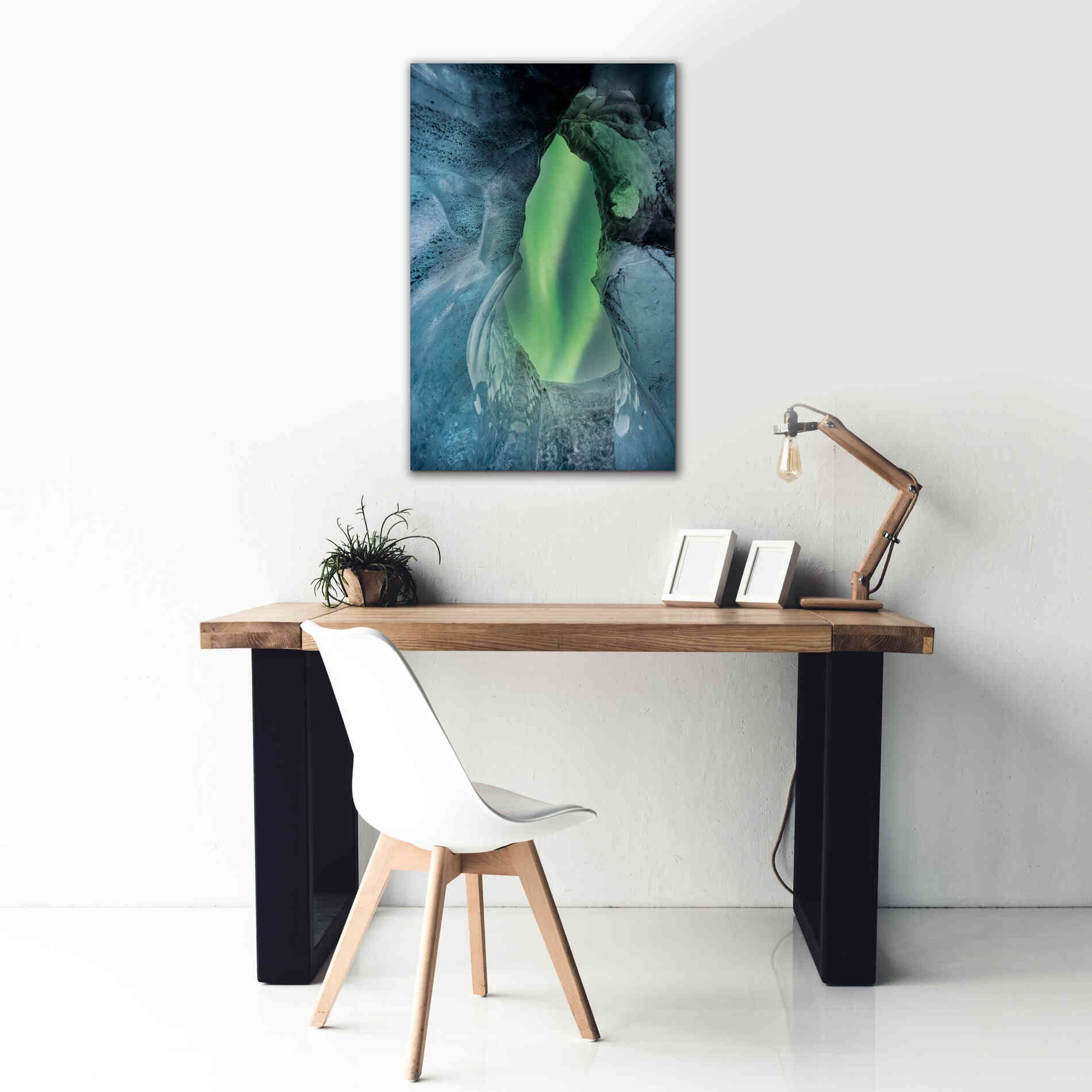 'Northern Lights Aurora Borealis Over Glacier Ice 1' by Epic Portfolio, Giclee Canvas Wall Art,26x40