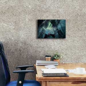 'Northern Lights Aurora Borealis Over Glacier Ice 2' by Epic Portfolio, Giclee Canvas Wall Art,18x12