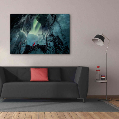 Image of 'Northern Lights Aurora Borealis Over Glacier Ice 2' by Epic Portfolio, Giclee Canvas Wall Art,60x40