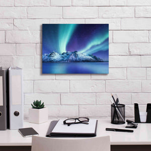 'Northern Lights In The Lofoten Islands Norway 1' by Epic Portfolio, Giclee Canvas Wall Art,16x12