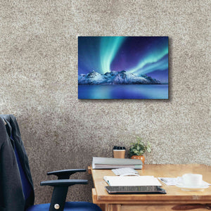 'Northern Lights In The Lofoten Islands Norway 1' by Epic Portfolio, Giclee Canvas Wall Art,26x18