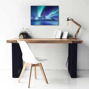 'Northern Lights In The Lofoten Islands Norway 1' by Epic Portfolio, Giclee Canvas Wall Art,26x18