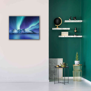 'Northern Lights In The Lofoten Islands Norway 1' by Epic Portfolio, Giclee Canvas Wall Art,34x26