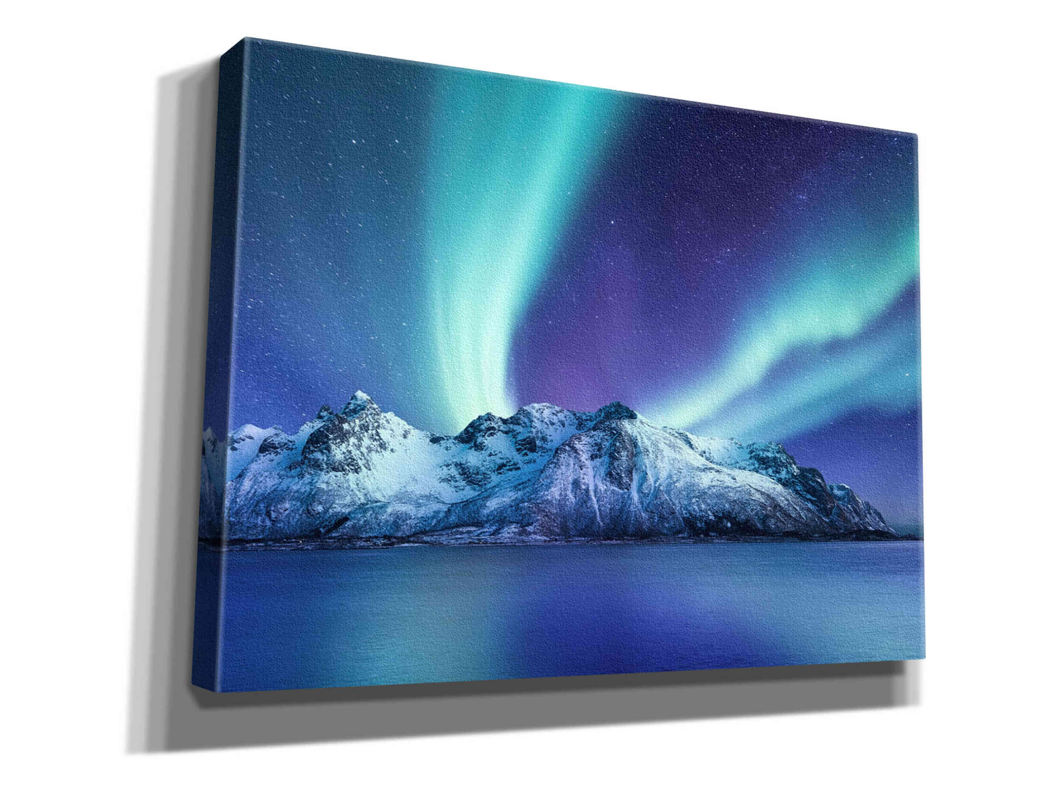 'Northern Lights In The Lofoten Islands Norway 1' by Epic Portfolio, Giclee Canvas Wall Art