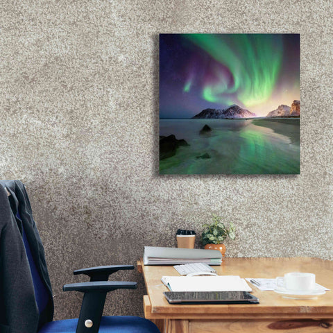 Image of 'Northern Lights In The Lofoten Islands Norway 5' by Epic Portfolio, Giclee Canvas Wall Art,26x26