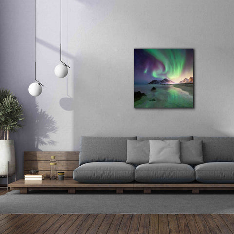 Image of 'Northern Lights In The Lofoten Islands Norway 5' by Epic Portfolio, Giclee Canvas Wall Art,37x37