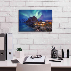 'Northern Lights In The Lofoten Islands Norway 9' by Epic Portfolio, Giclee Canvas Wall Art,18x12