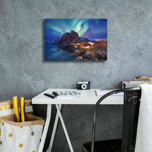 'Northern Lights In The Lofoten Islands Norway 9' by Epic Portfolio, Giclee Canvas Wall Art,18x12