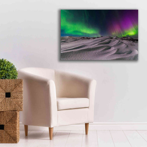 Image of 'Northern Lights On The Arctic Ocean Shore 1' by Epic Portfolio, Giclee Canvas Wall Art,40x26