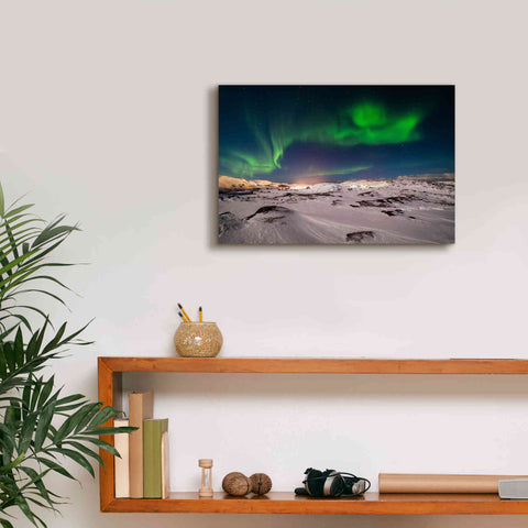 Image of 'Northern Lights On The Arctic Ocean Shore 2' by Epic Portfolio, Giclee Canvas Wall Art,18x12