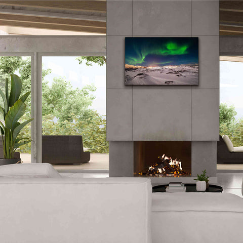 Image of 'Northern Lights On The Arctic Ocean Shore 2' by Epic Portfolio, Giclee Canvas Wall Art,40x26